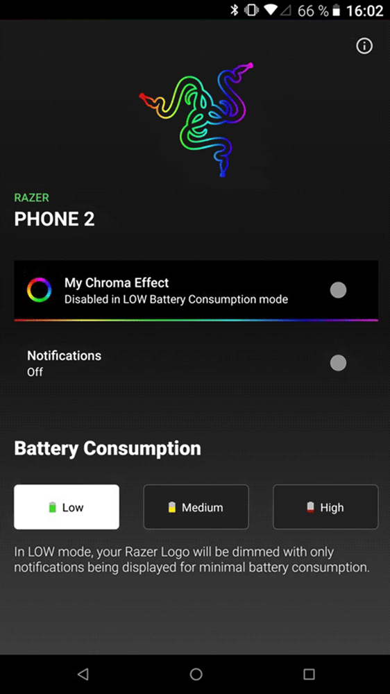 Razer Phone 2: настройка подсветки