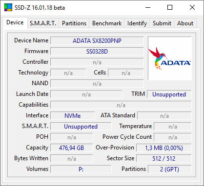ADATA XPG SX8200 Pro 512GB NVMe