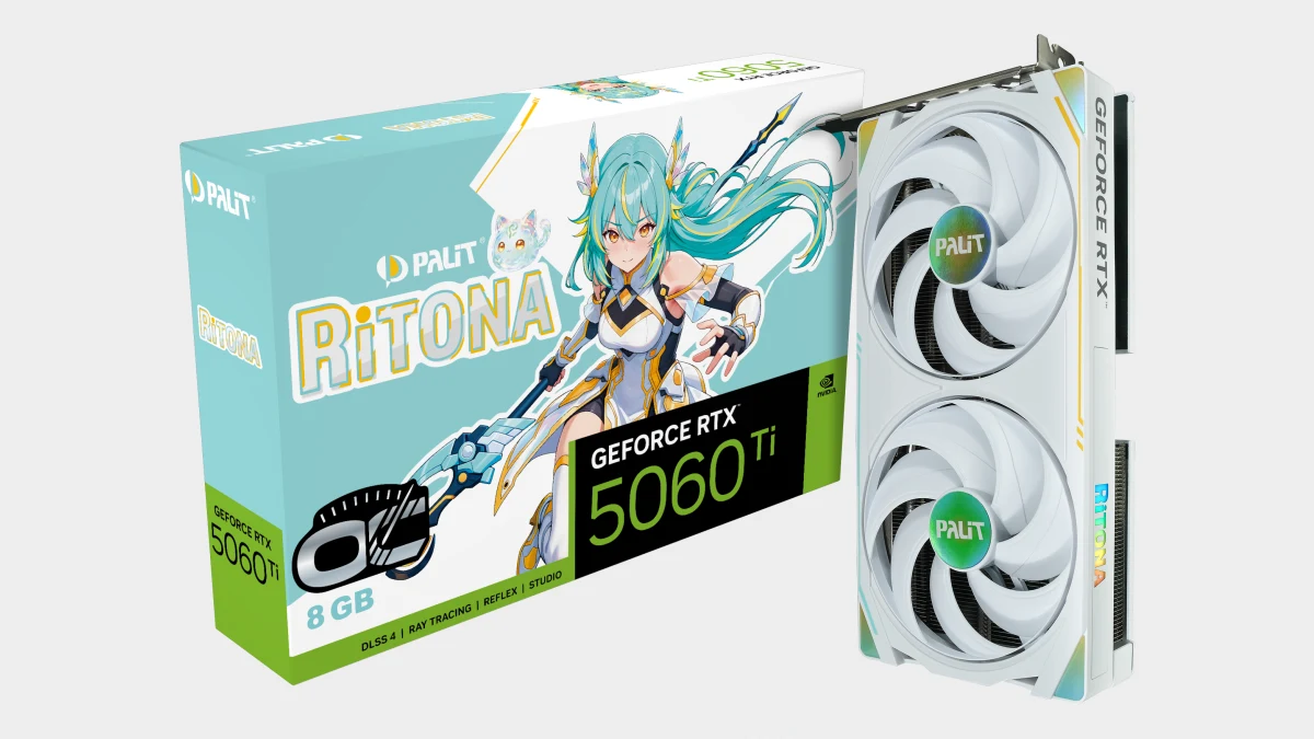 Palit RTX 5060 Ti, RiTONA OC, GeForce RTX 5060 Ti 8GB, аниме-видеокарта